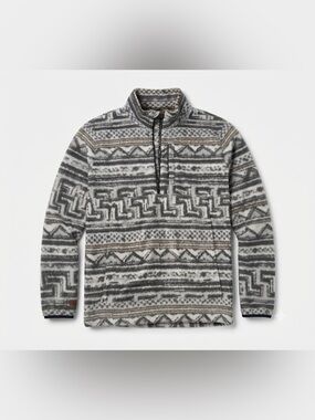 Billabong Adventure Division Aztec Quarter Zip Fleece Pullover Gray Large